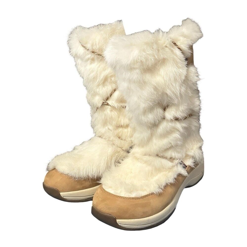 ULU Women Winter Boots Size 8 Waterproof Primaloft Leather Fur Alpine Mid-Calf